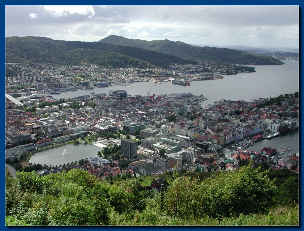 Blick vom Floyen auf Bergen 