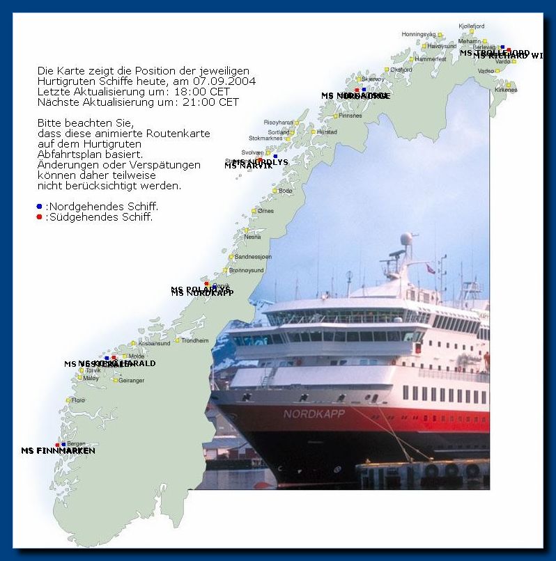 Reiseplan der MS TROLLFJORD
